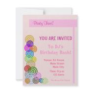 Colorful Spirals invitation
