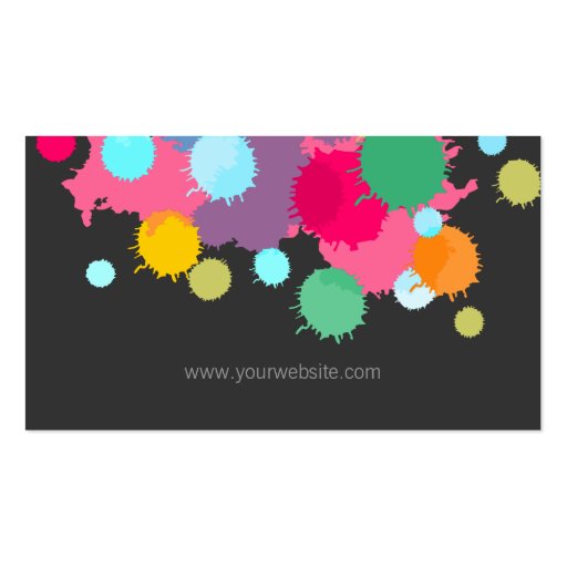 Colorful Splash business card (back side)