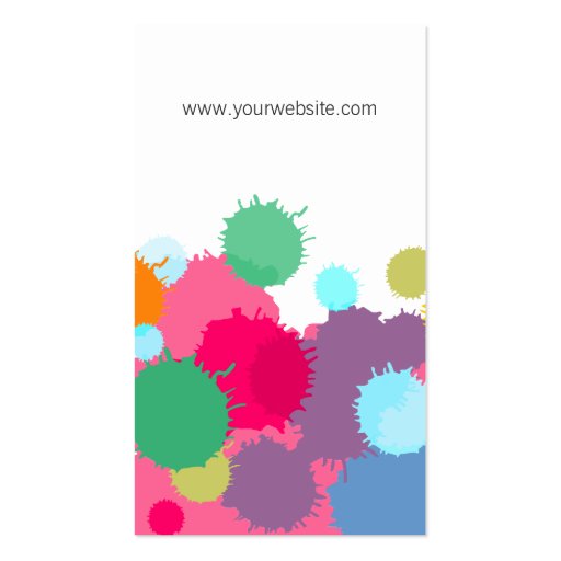 Colorful Splash business card (back side)