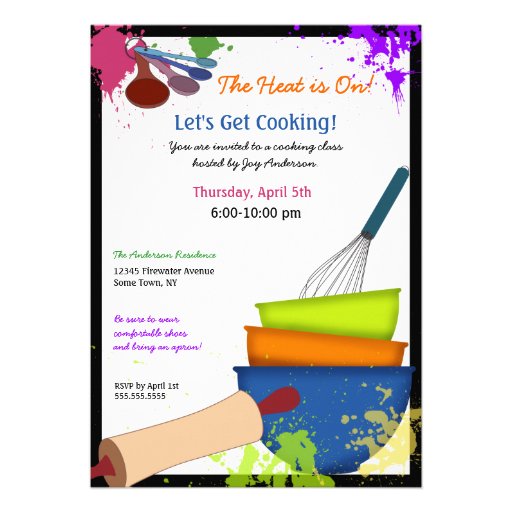 Colorful Splash Cooking Invitation