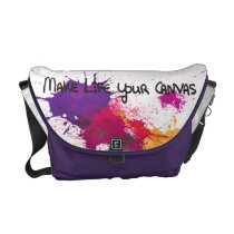 Colorful Splash Make Life Your Canvas Messenger Bag