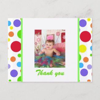 Colorful Spots: Thank You Postcard