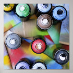 Colorful Spraycans Posters