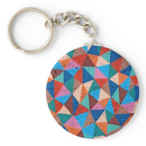 Colorful Sprayed Graffiti Triangles Keychain
