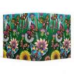 colorful spring butterfly garden vinyl binders