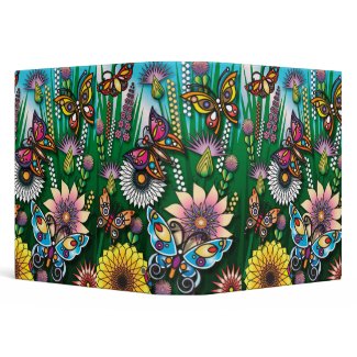 colorful spring butterfly garden binder