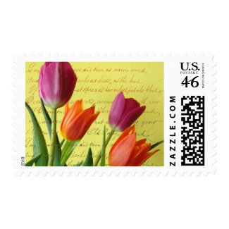 Colorful Spring Tulips stamp