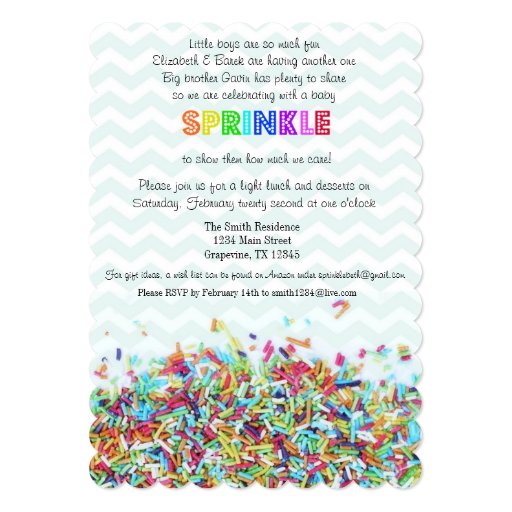 Colorful Sprinkles and Chevron Baby Invite