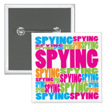 Colorful Spying Pinback Button