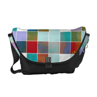 Colorful squares messenger bag