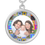 Colorful Squares/Photo Necklace