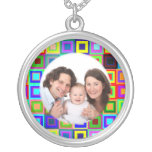 Colorful Squares/Photo Pendant