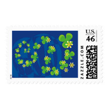 Colorful St. Patrick's Day Shamrock Abstract Postage Stamp