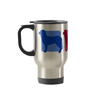 Colorful Stabyhoun Silhouettes Travel Mug by MenagerieMayhem