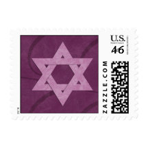 Colorful Star of David Bat Mitzvah Postage