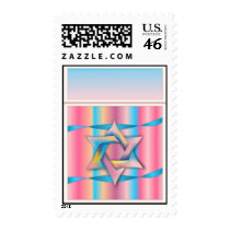 Colorful Star of David Postage Stamp