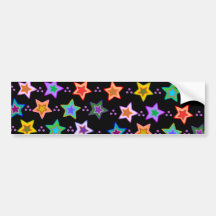 Colorful star pattern bumper sticker