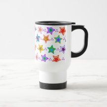 Colorful star pattern coffee mugs