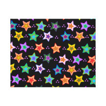Colorful star pattern gallery wrapped canvas
