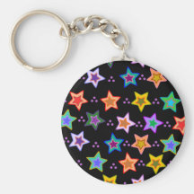 Colorful star pattern key chains