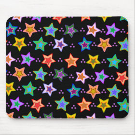 Colorful star pattern mouse pad