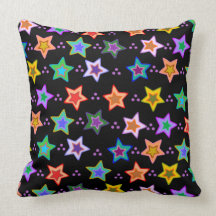 Colorful star pattern pillows