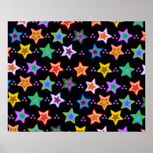 Colorful star pattern posters