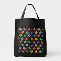 Colorful star pattern tote bags