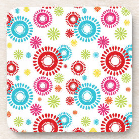 Colorful Stars Bold Bursts of Color Drink Coasters