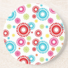 Colorful Stars Bold Bursts of Color Drink Coasters