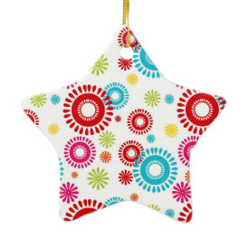 Colorful Stars Bold Bursts of Color Ornament