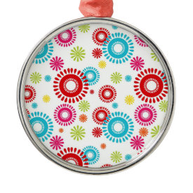 Colorful Stars Bold Bursts of Color Christmas Tree Ornament
