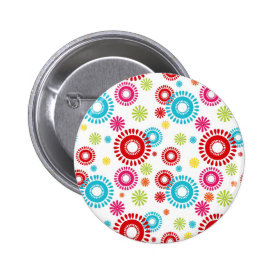 Colorful Stars Bold Bursts of Color Pinback Button