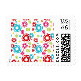 Colorful Stars Bold Bursts of Color Postage Stamps