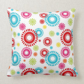 Colorful Stars Bold Bursts of Color Throw Pillow
