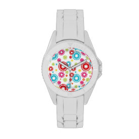 Colorful Stars Bold Bursts of Color Wrist Watches