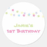 Colorful Stars Custom Birthday Sticker stickers