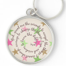 Colorful Stars Serenity Prayer Keychain by KrispysKingdom Colorful Stars Serenity Prayer Keychain
