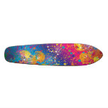Colorful Stars &amp; Splotches Skateboard D1