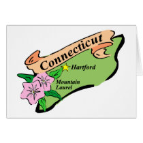 Colorful State of Connecticut Map Tees, Gifts Cards