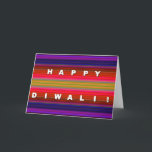 Colorful Striped Diwali Card