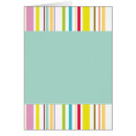Colorful Stripes, Aqua Greeting Card