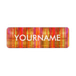 Colorful Stripes Art Pattern Name Label