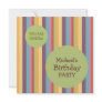 Colorful Stripes Birthday Party invitation
