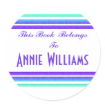 colorful stripes book plate stickers