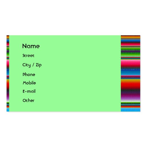 Colorful Stripes Business Card (front side)