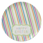 Colorful Stripes Easter Fun Plate