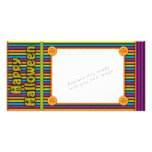 Colorful stripes - halloween colors and pattern customized photo card