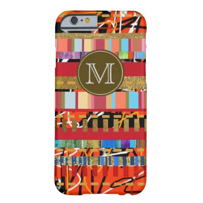 colorful stripes pattern new iPhone6 with initial Barely There iPhone 6 Case