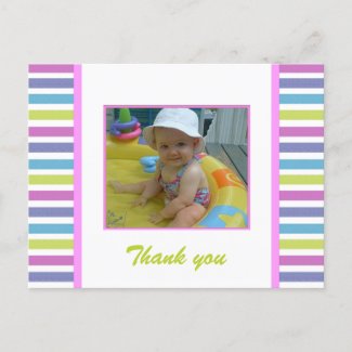 Colorful Stripes: Picture: Thank You Postcard